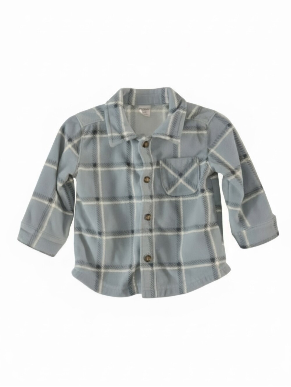 Light Blue Plaid Button-Down Shirt (12m)